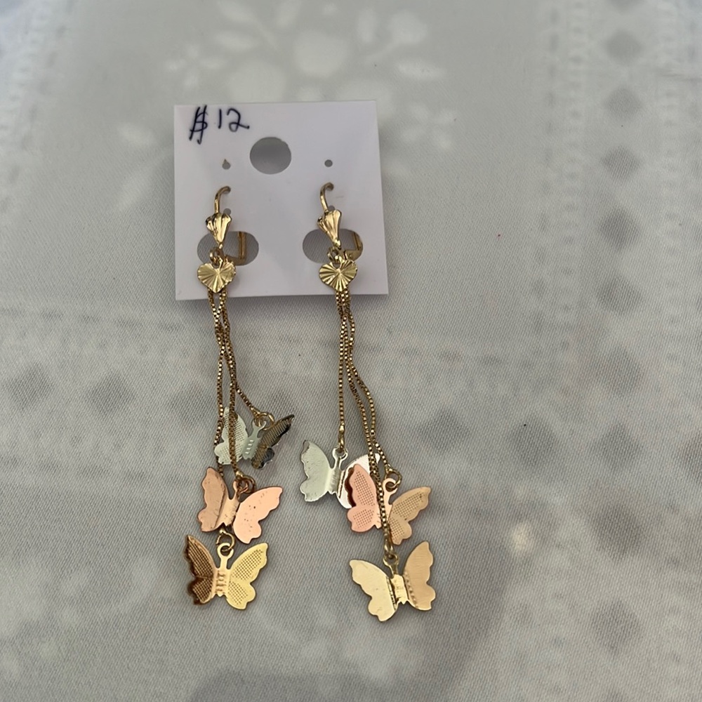Butterfly dangly earrings